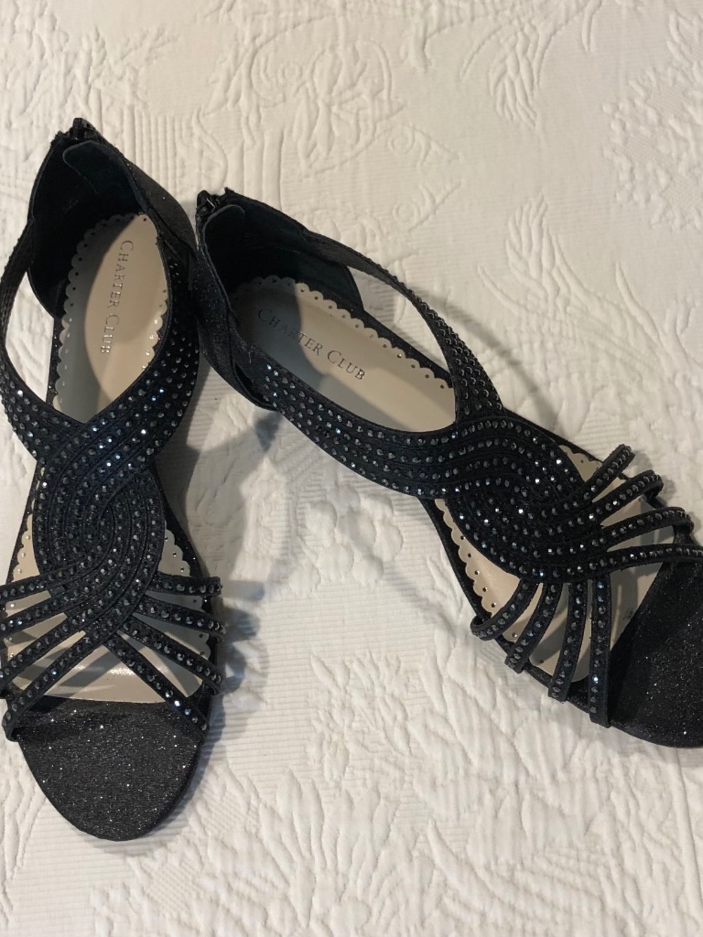 Black sparkle wedges - how fun!